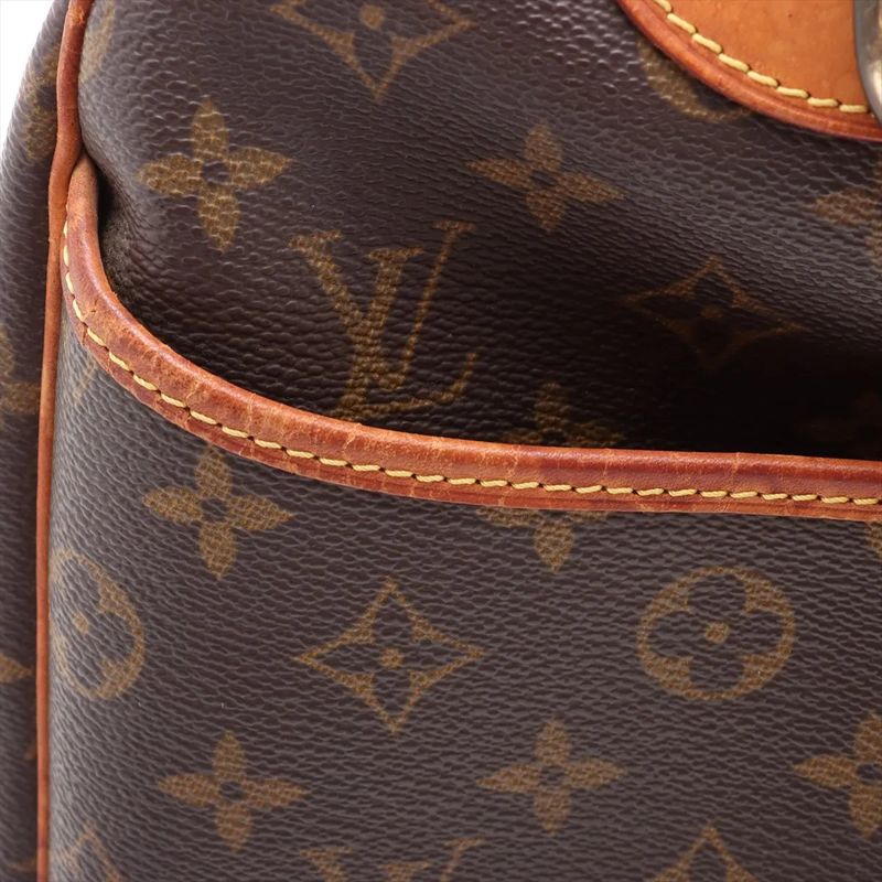 Louis Vuitton Monogram Deauville M47270 Leather Handbag Tote Genuine Leather