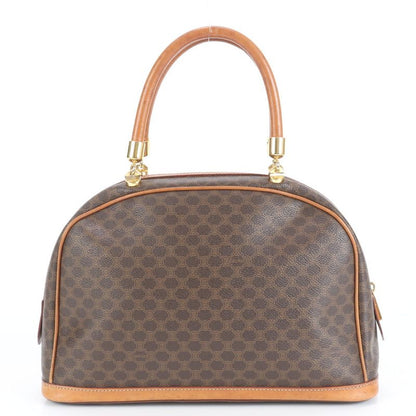 Vintage Celine Macadam Triomphe Shoulder Hand Gold Leather Tote Bag Women