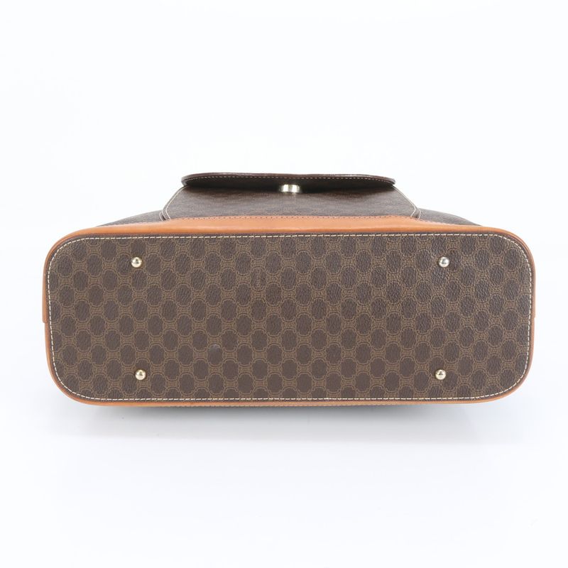 Vintage Celine Macadam Triomphe Shoulder Hand Gold Leather Tote Bag Women