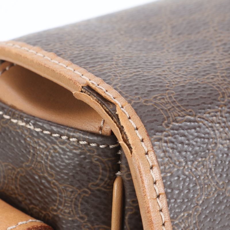 Vintage Celine Macadam Triomphe Leather Shoulder Bag Crossbody Hand Tote Women