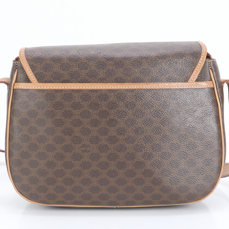 Vintage Celine Macadam Triomphe Leather Shoulder Bag Crossbody Hand Tote Women