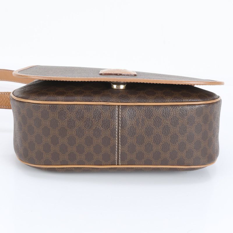 Vintage Celine Macadam Triomphe Leather Shoulder Bag Crossbody Hand Tote Women