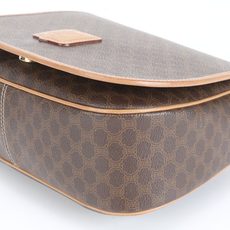 Vintage Celine Macadam Triomphe Leather Shoulder Bag Crossbody Hand Tote Women