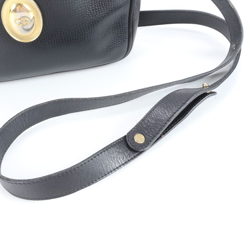 Vintage Christian Dior CD Logo Leather 2WAY Shoulder Bag Crossbody Tote Women's