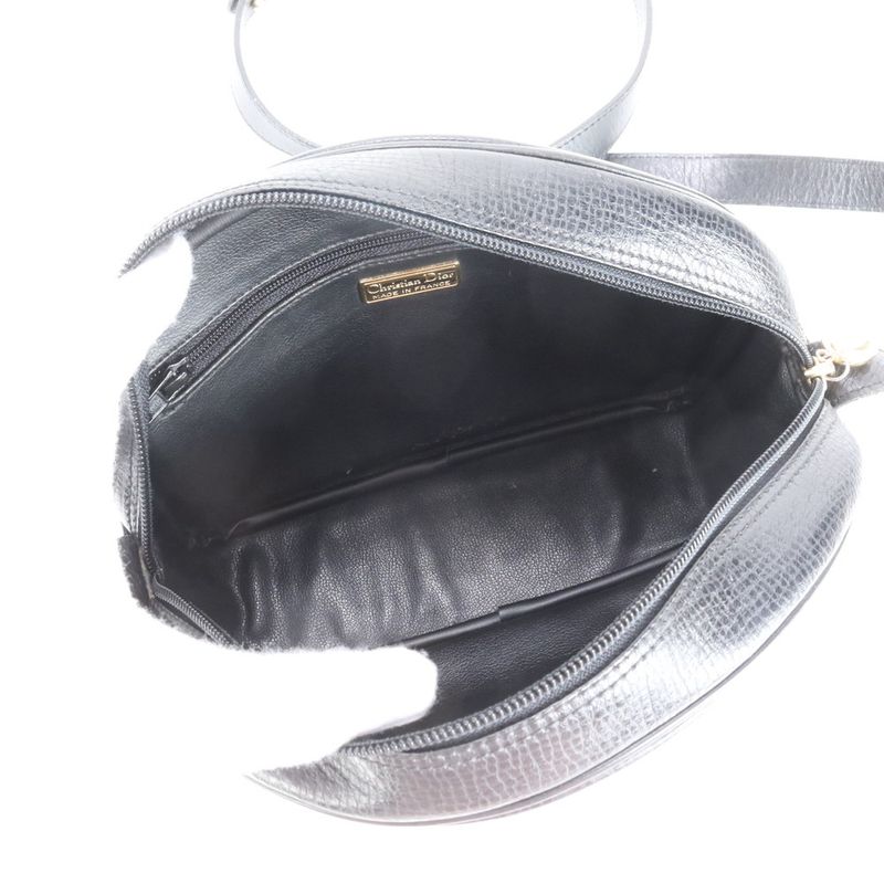 Vintage Christian Dior CD Logo Leather 2WAY Shoulder Bag Crossbody Tote Women's