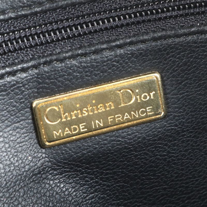 Vintage Christian Dior CD Logo Leather 2WAY Shoulder Bag Crossbody Tote Women's
