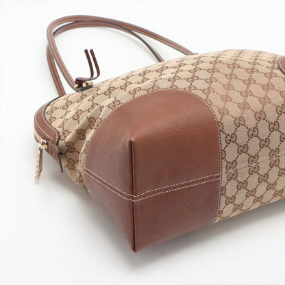 Gucci GG Canvas Bree 323673 Leather Tote Bag Shoulder Hand Brown Women's MMM