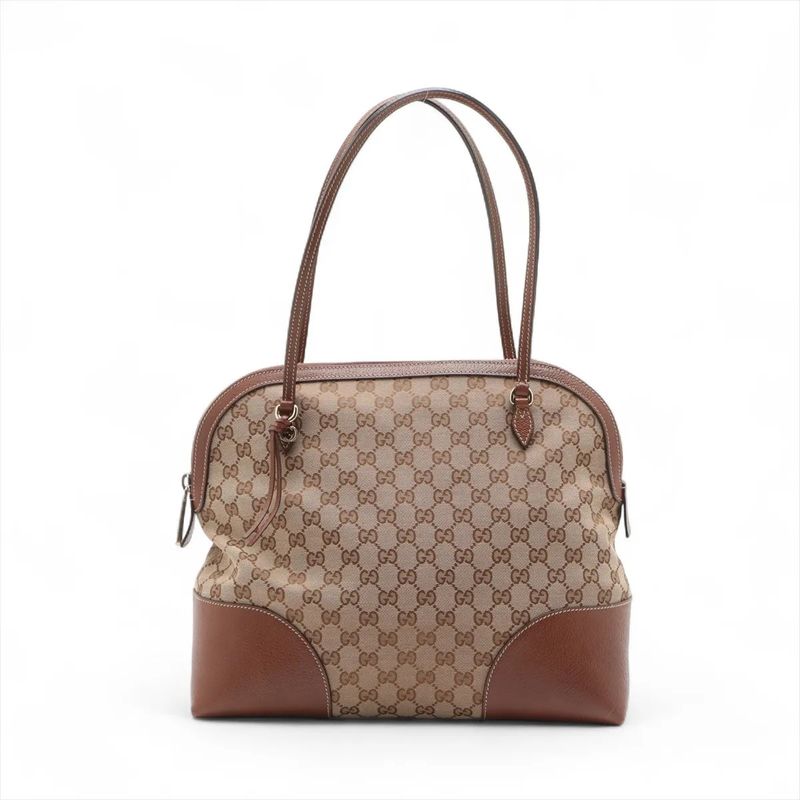 Gucci GG Canvas Bree 323673 Leather Tote Bag Shoulder Hand Brown Women's MMM
