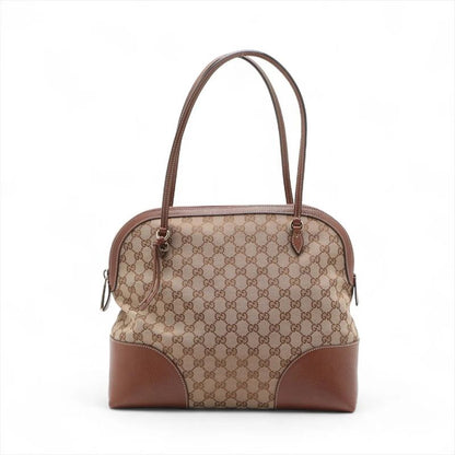 Gucci GG Canvas Bree 323673 Leather Tote Bag Shoulder Hand Brown Women's MMM