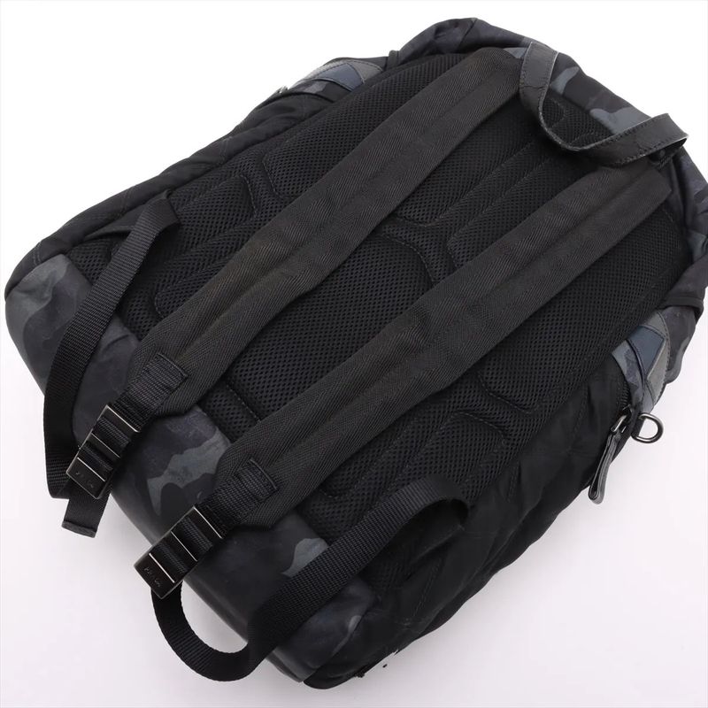 Prada Tessuto Nylon Saffiano Leather Camouflage Backpack Sac Backpack Business
