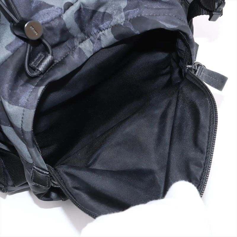 Prada Tessuto Nylon Saffiano Leather Camouflage Backpack Sac Backpack Business