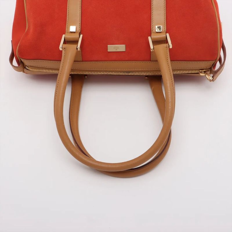 Gucci Mini Boston Leather Handbag Tote 000 0851 Gold Hardware Genuine Leather