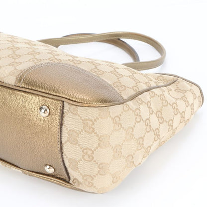 Gucci GG Canvas Princy Leather Tote Bag Shoulder Hand A4 Beige 163805 Women's