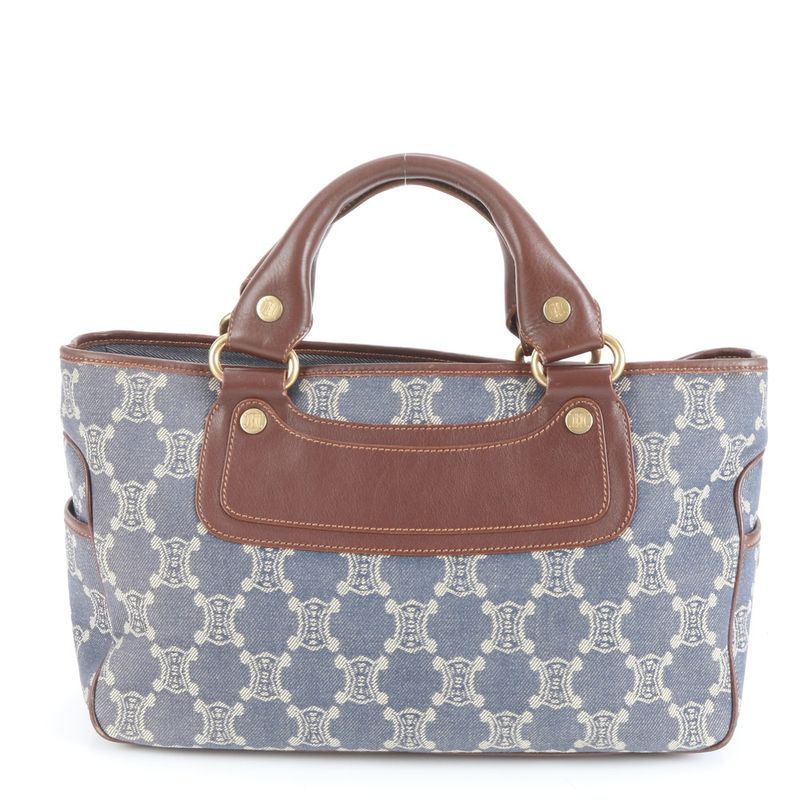 Celine Paris Macadam Boogie Bag Leather Tote Bag Shoulder Hand Brown Women's