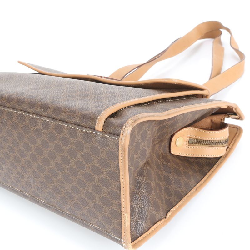 Vintage Celine Macadam Leather Tote Bag Shoulder Business Commuter Document Bag