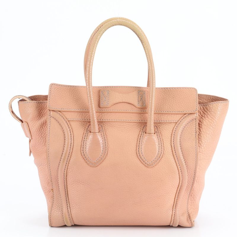 Celine Luggage Micro Shopper Leather Tote Bag Shoulder Hand Pink Women Ladies