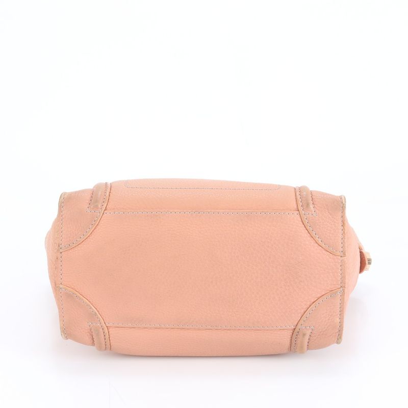 Celine Luggage Micro Shopper Leather Tote Bag Shoulder Hand Pink Women Ladies