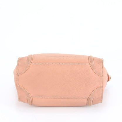 Celine Luggage Micro Shopper Leather Tote Bag Shoulder Hand Pink Women Ladies