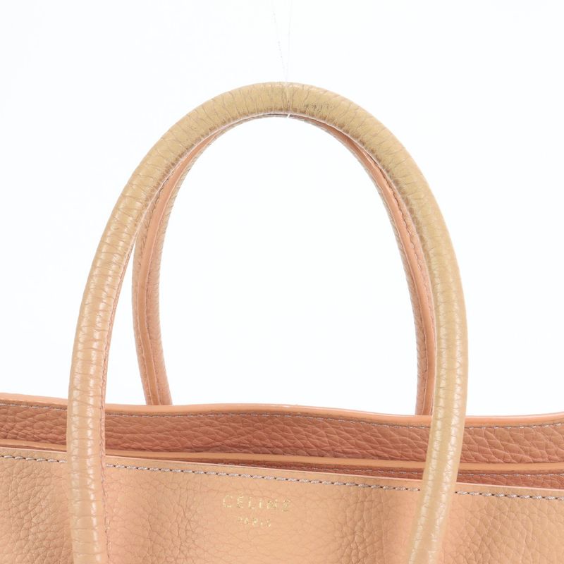 Celine Luggage Micro Shopper Leather Tote Bag Shoulder Hand Pink Women Ladies