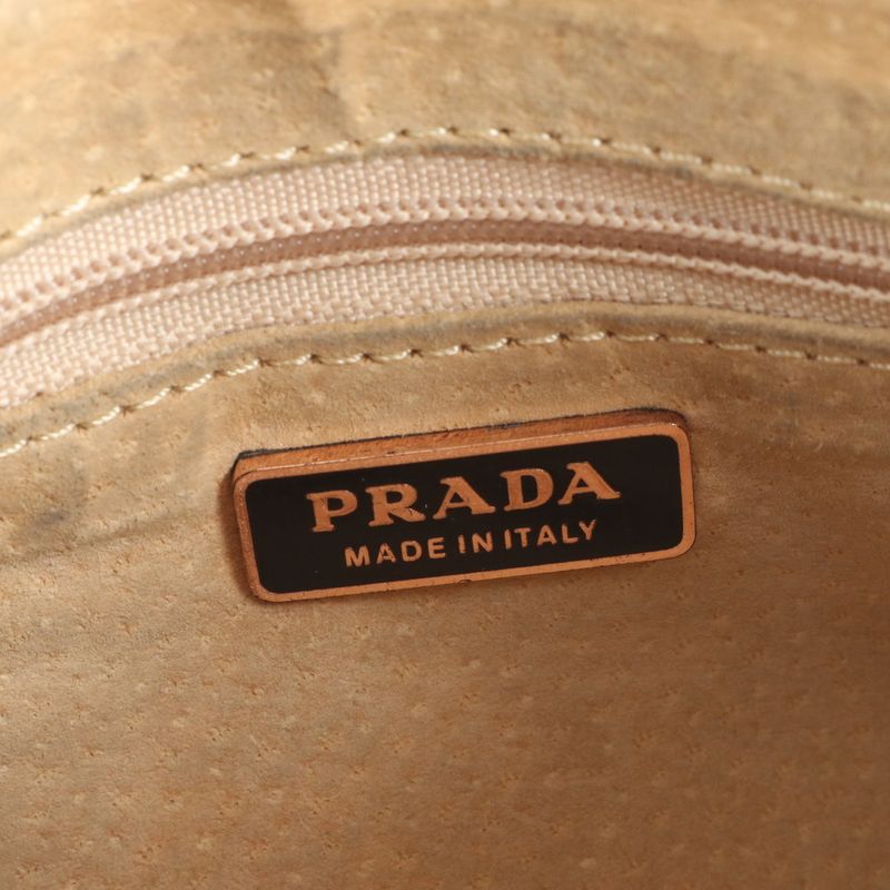 Prada Embossed Logo Leather Shoulder Bag Shoulder One Shoulder Tote Hand Gold