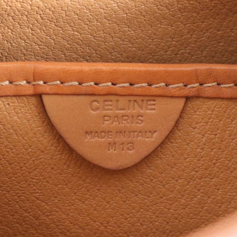 Vintage Celine Macadam Leather Handbag Top Handle Tote Brown Women's EEE Cv5-9