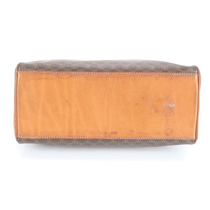 Vintage Celine Macadam Leather Handbag Top Handle Tote Brown Women's EEE Cv5-9