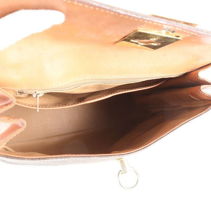 Vintage Celine Macadam Leather Handbag Top Handle Tote Brown Women's EEE Cv5-9