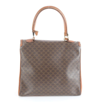 Vintage Celine Macadam Leather Handbag Top Handle Tote Brown Women's EEE Cv5-9
