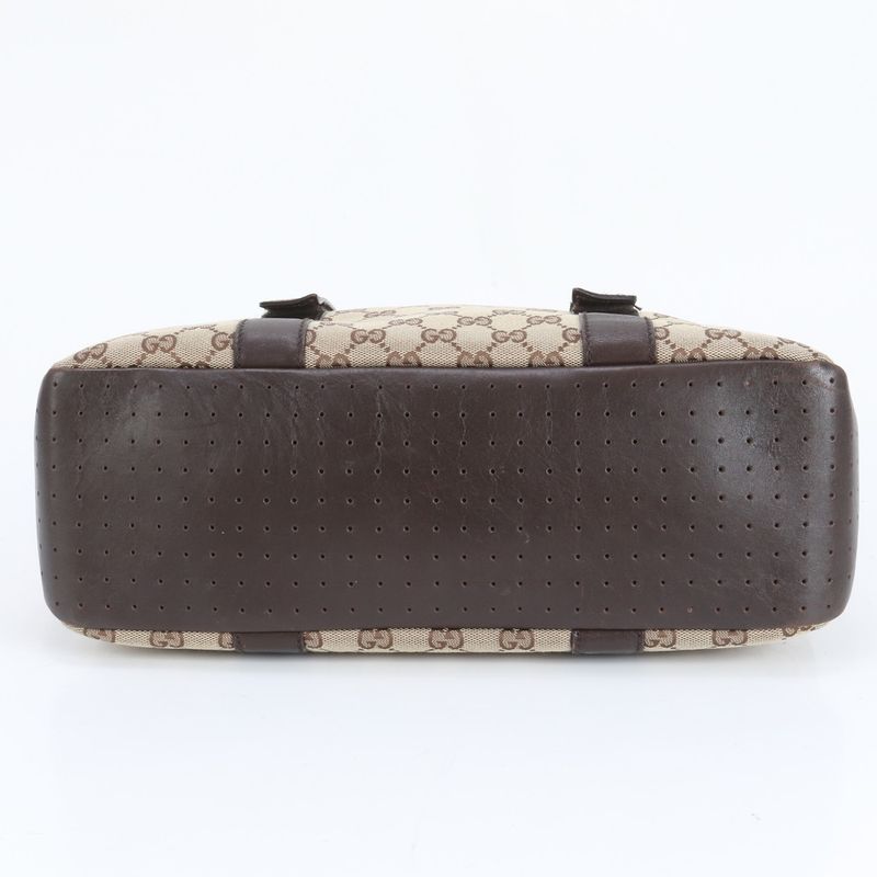 Gucci GG Canvas 145971 Leather Tote Bag Shoulder Business Commuter Document Bag