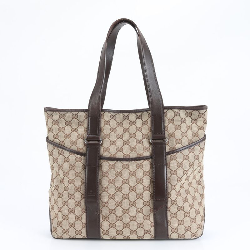 Gucci GG Canvas 145971 Leather Tote Bag Shoulder Business Commuter Document Bag