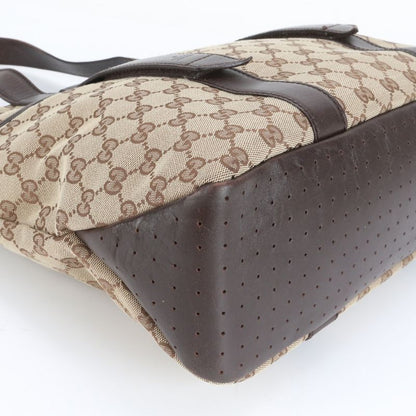 Gucci GG Canvas 145971 Leather Tote Bag Shoulder Business Commuter Document Bag