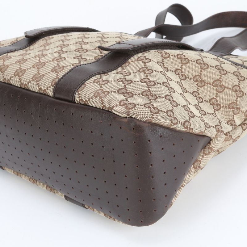 Gucci GG Canvas 145971 Leather Tote Bag Shoulder Business Commuter Document Bag