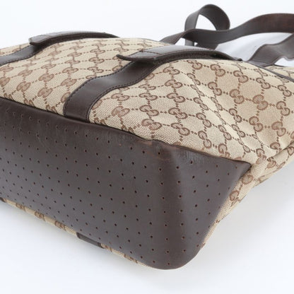 Gucci GG Canvas 145971 Leather Tote Bag Shoulder Business Commuter Document Bag