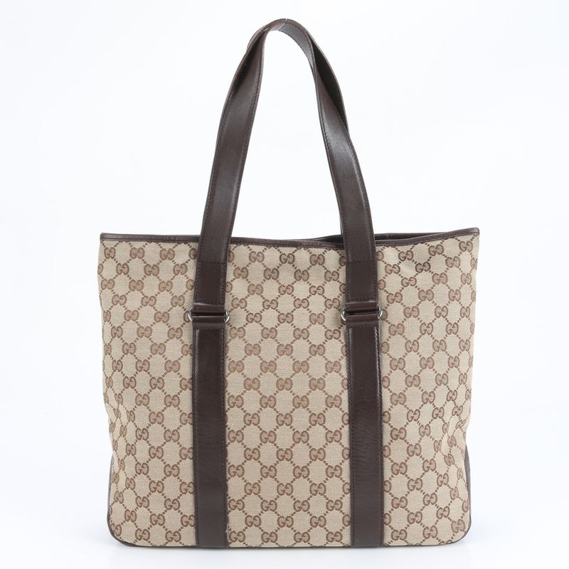Gucci GG Canvas 145971 Leather Tote Bag Shoulder Business Commuter Document Bag