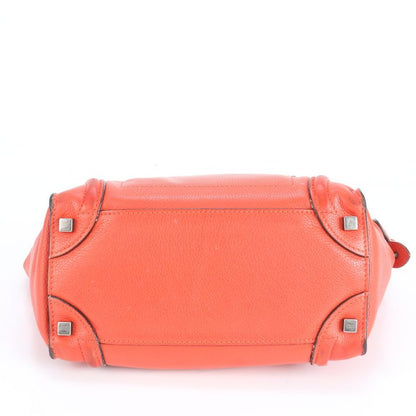 Celine Luggage Micro Shopper Leather Tote Bag Shoulder Hand Women's ERE Cv34-8