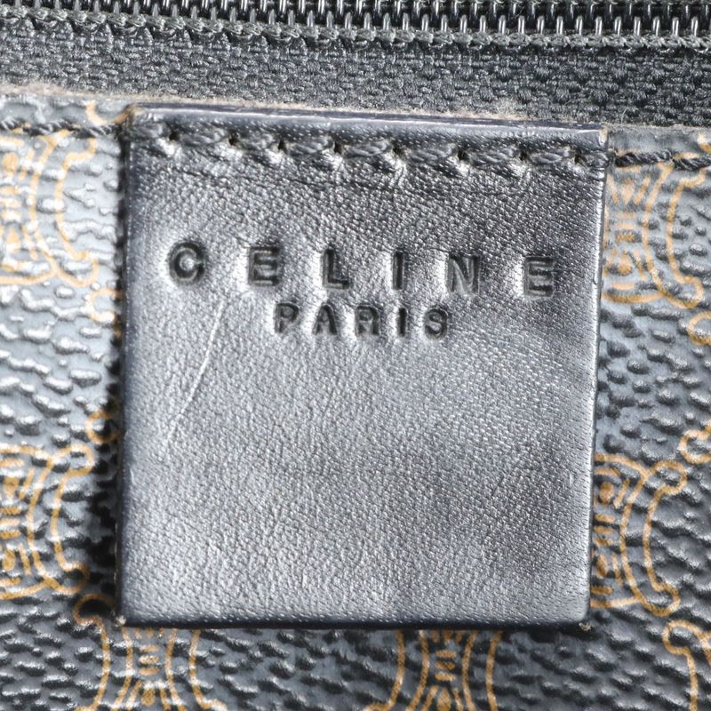 Celine Macadam Leather Tote Bag Shoulder Business Commute Document Bag A4 Black