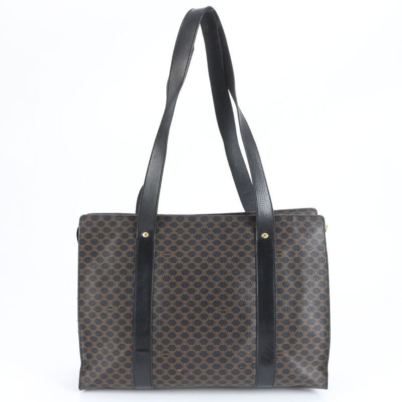 Celine Macadam Leather Tote Bag Shoulder Business Commute Document Bag A4 Black