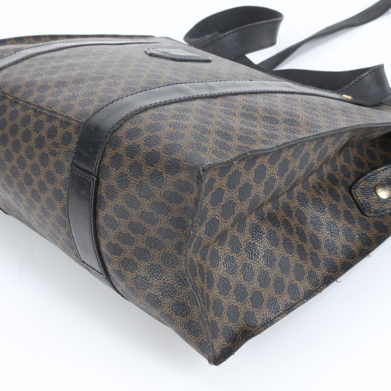 Celine Macadam Leather Tote Bag Shoulder Business Commute Document Bag A4 Black