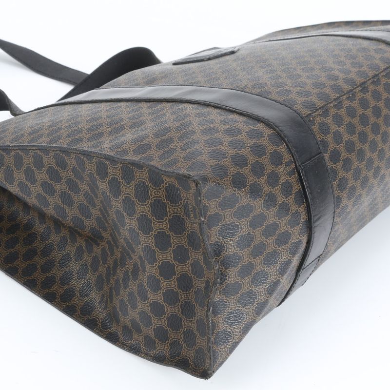 Celine Macadam Leather Tote Bag Shoulder Business Commute Document Bag A4 Black