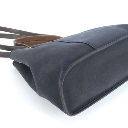 Hermes □R Engraved Cabas Uk PM Leather 2WAY Tote Bag Shoulder Hand Black