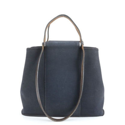 Hermes □R Engraved Cabas Uk PM Leather 2WAY Tote Bag Shoulder Hand Black