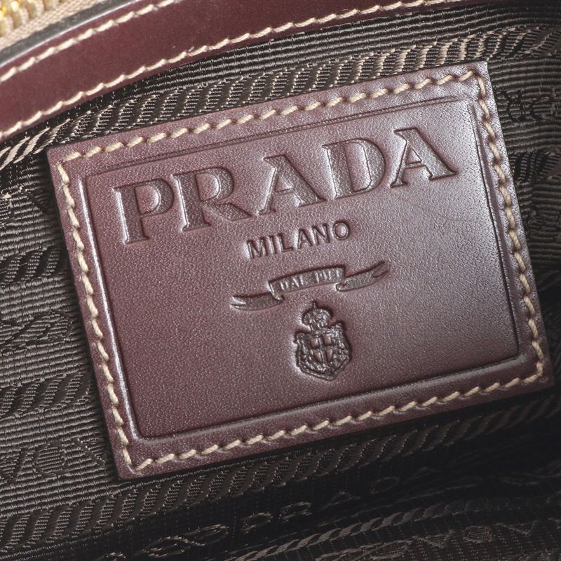 Prada Logo Jacquard Leather Shoulder Bag Crossbody Messenger Business Commute