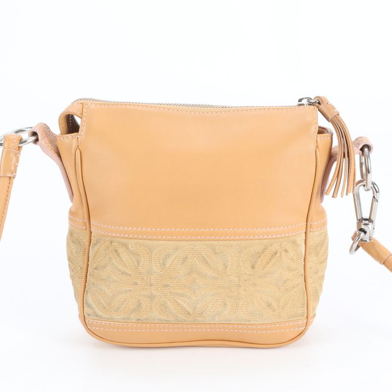 Vintage Loewe Anagram Leather Shoulder Bag Crossbody Hand Tote Women's EUE