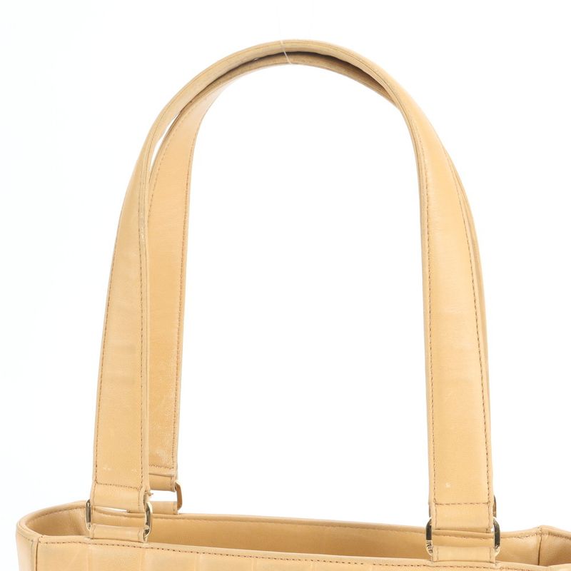 Chanel Authenticity Card With Serial Seal Choco Bar Lambskin Leather Tote Bag