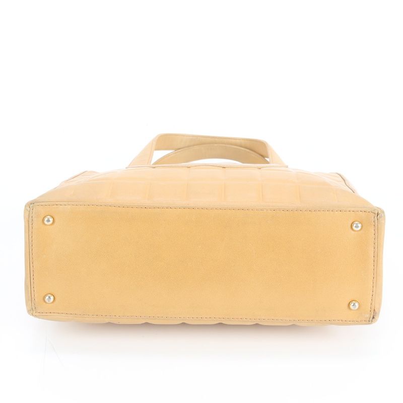 Chanel Authenticity Card With Serial Seal Choco Bar Lambskin Leather Tote Bag