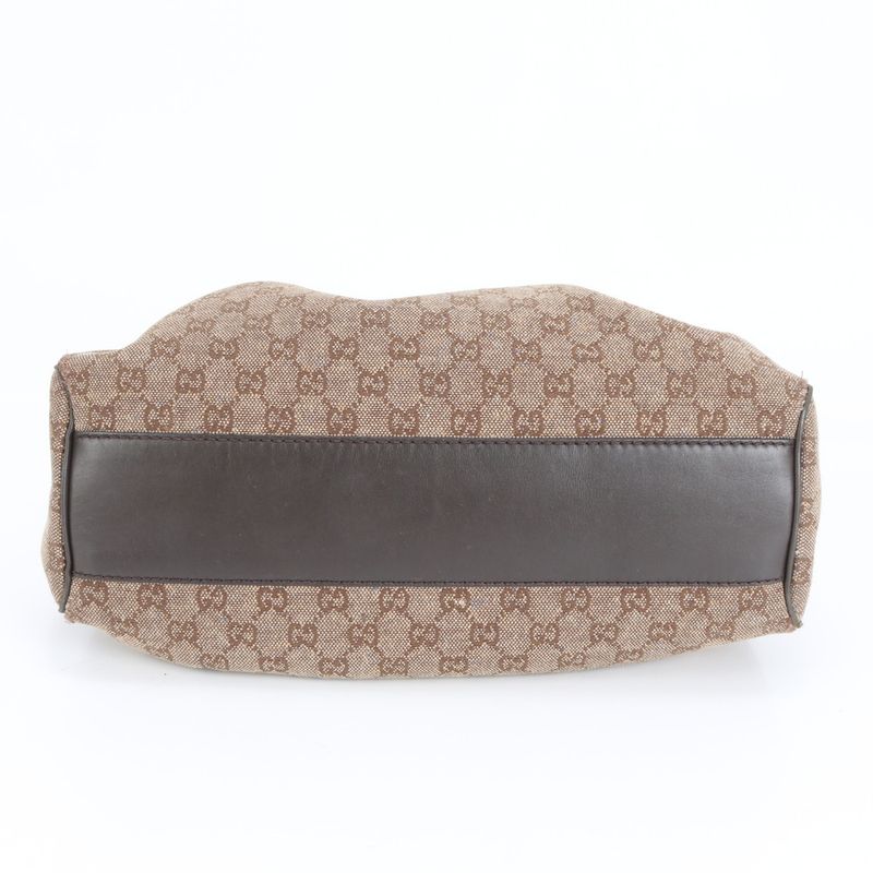 Gucci Sookie GG Canvas 211944 Leather Tote Bag Shoulder Hand Brown Women ERE