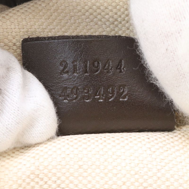 Gucci Sookie GG Canvas 211944 Leather Tote Bag Shoulder Hand Brown Women ERE