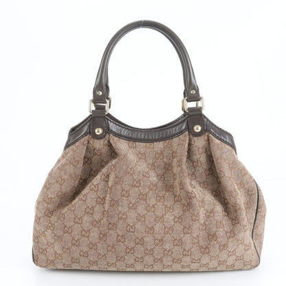 Gucci Sookie GG Canvas 211944 Leather Tote Bag Shoulder Hand Brown Women ERE