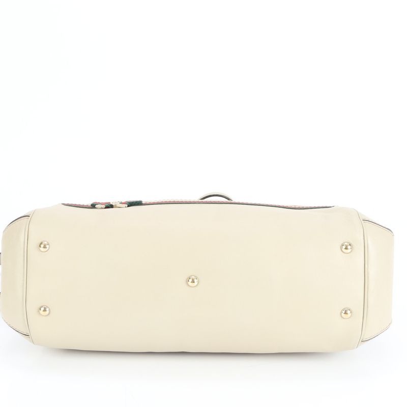 Gucci GG Canvas Mayfair Ribbon Leather 2WAY Tote Bag Crossbody Shoulder