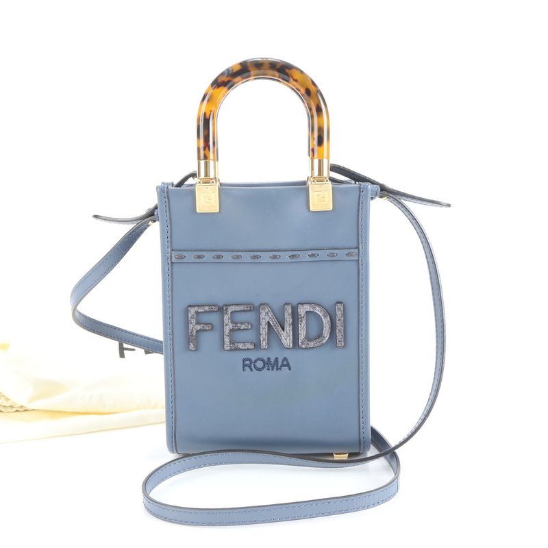 Fendi Sunshine Shopper Mini Leather 2WAY Shoulder Bag Crossbody Hand 8bs051